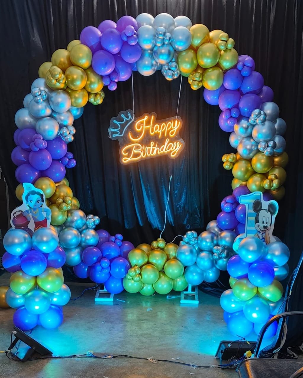 Mickey Mouse Neon Birthday Arch