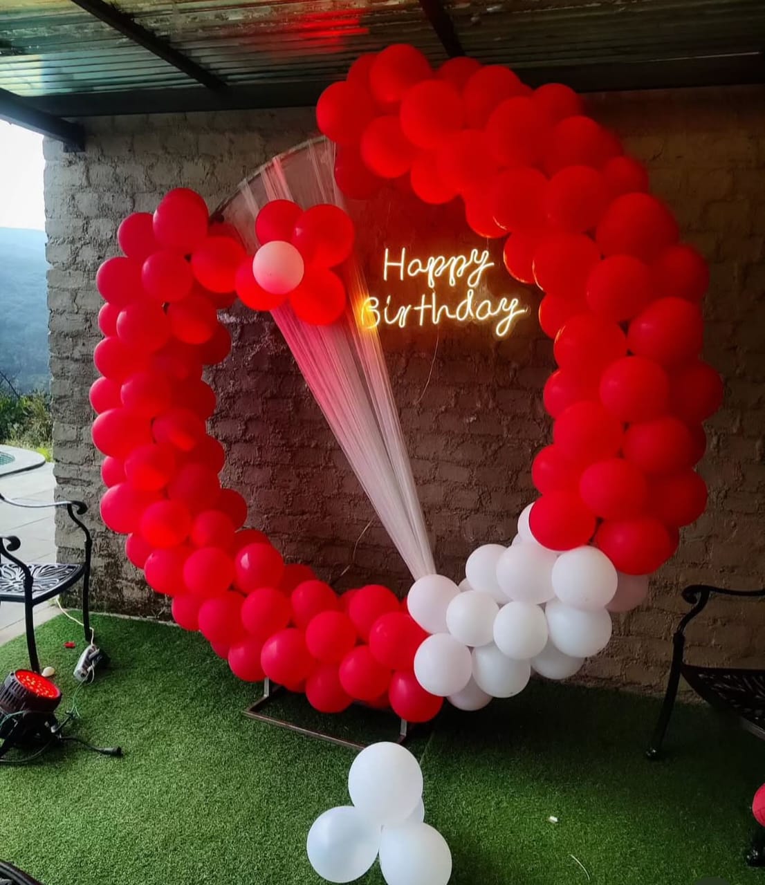 Outdoor Red Heart Birthday Arch